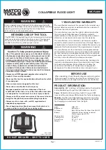 Preview for 1 page of Matco Tools MCFL800 Quick Start Manual