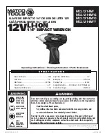 Matco Tools MCL1214IW Operating Instructions Manual preview