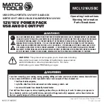 Matco Tools MCL1216USBC Operating Instructions Manual preview