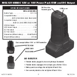 Preview for 2 page of Matco Tools MCL1216USBC Operating Instructions Manual