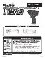 Preview for 8 page of Matco Tools MCL1614HPID Operating Instructions Manual