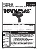 Preview for 8 page of Matco Tools MCL1620LB Operating Instructions Manual