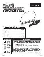 Preview for 1 page of Matco Tools MCL16GG Operating Instructions Manual