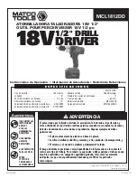 Preview for 9 page of Matco Tools MCL1812DD Operating Instructions Manual