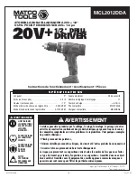 Preview for 14 page of Matco Tools MCL2012DDA Operating Instructions Manual