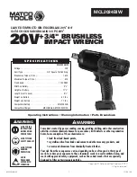 Matco Tools MCL2034BIW Operating Instructions Manual preview