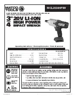 Matco Tools MCL2034HPIW Manual предпросмотр