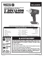 Preview for 15 page of Matco Tools MCL2038IW Manual