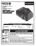 Preview for 13 page of Matco Tools MCL2050CHRG Operating Instructions Manual