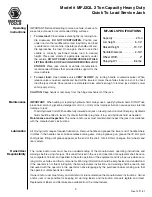 Preview for 2 page of Matco Tools MFJ2QL Operating Manual