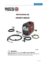 Matco Tools MP200DVILCD Owner'S Manual предпросмотр