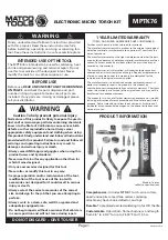 Preview for 1 page of Matco Tools MPTK76 Instructions Manual