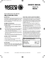 Preview for 1 page of Matco Tools MS396 Owner'S Manual