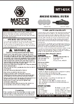 Preview for 1 page of Matco Tools MT1425K Manual