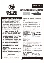 Preview for 5 page of Matco Tools MT1425K Manual