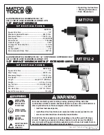 Matco Tools MT1712 Operating Instructions, Warning Information, Parts Breakdown preview