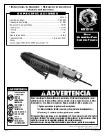 Preview for 8 page of Matco Tools MT2215 Operating Instructions Manual