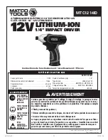 Preview for 15 page of Matco Tools MTC1214ID Manual