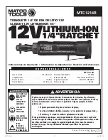 Preview for 8 page of Matco Tools MTC1214R Manual