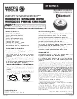 Preview for 2 page of Matco Tools MTCWCS Operating Instructions