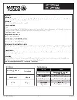 Preview for 2 page of Matco Tools MTCWPSG Operating Instructions Manual