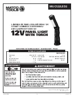 Предварительный просмотр 14 страницы Matco Tools MUC122LED2 Operating Instructions Manual