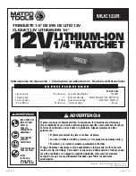 Preview for 9 page of Matco Tools MUC122R Manual