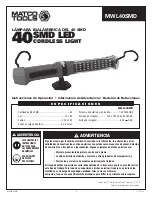 Preview for 8 page of Matco Tools MWL40SMD Operating Instructions Manual