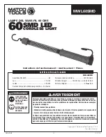 Preview for 13 page of Matco Tools MWL60SMD Operating Instructions Manual