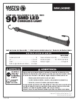 Preview for 8 page of Matco Tools MWL90SMD Operating Instructions Manual