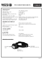 Preview for 6 page of Matco Tools PCHDLMP Quick Start Manual