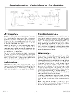 Preview for 4 page of Matco Tools RL1314A Operating Instructions, Warning Information, Parts Breakdown