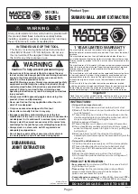 Matco Tools SBJE1 Quick Start Manual preview