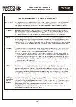 Preview for 2 page of Matco Tools TKSH6 Manual