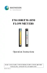 Preview for 1 page of Matheson FM-1000 Operation Instructions Manual