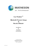 Matheson Gas Watcher Installation & Operation Instructions preview