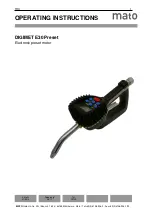 MATO DIGIMET E30 Preset Operating Instructions Manual preview