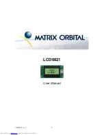 Matrix Orbital LCD0821 User Manual предпросмотр