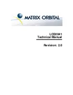 Предварительный просмотр 1 страницы Matrix Orbital LCD2041 Technical Manual