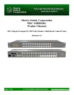 Preview for 1 page of Matrix Switch Corporation MSC-1HD0816L Product Manual