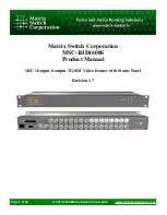 Preview for 1 page of Matrix Switch Corporation MSC-1HD1608S Product Manual