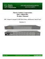 Matrix Switch Corporation MSC-1HD1616L Product Manual preview