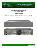 Preview for 1 page of Matrix Switch Corporation MSC-2HD2416S Product Manual