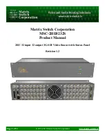 Matrix Switch Corporation MSC-2HD3232S Product Manual предпросмотр