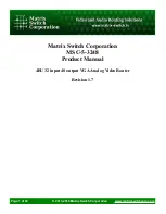 Preview for 1 page of Matrix Switch Corporation MSC-5-3248 Product Manual