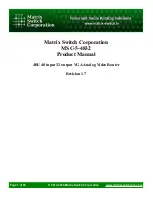 Matrix Switch Corporation MSC-5-4832 Product Manual preview