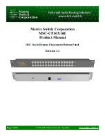 Matrix Switch Corporation MSC-CP16X16E Product Manual предпросмотр