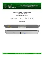 Matrix Switch Corporation MSC-CP16X1E Product Manual предпросмотр