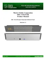 Предварительный просмотр 1 страницы Matrix Switch Corporation MSC-CP32X32E Product Manual