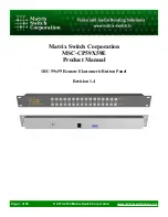 Matrix Switch Corporation MSC-CP59X59E Product Manual preview
